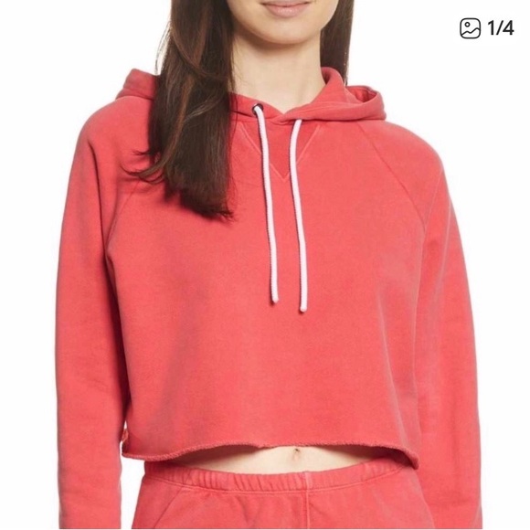 Frame Denim Tops - Frame Denim Cropped Track Hoodie